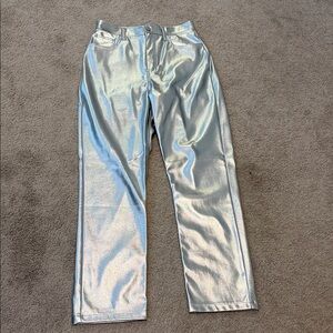 Abercrombie Curve Love 90s Straight Ultra High Rise Silver Jeans Size 29